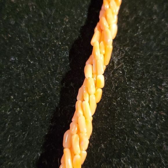 Vintage Natural Angel Skin Peach Coral Beads Necklace & Bracelet 6‎ & 3 Strand - Picture 4 of 12